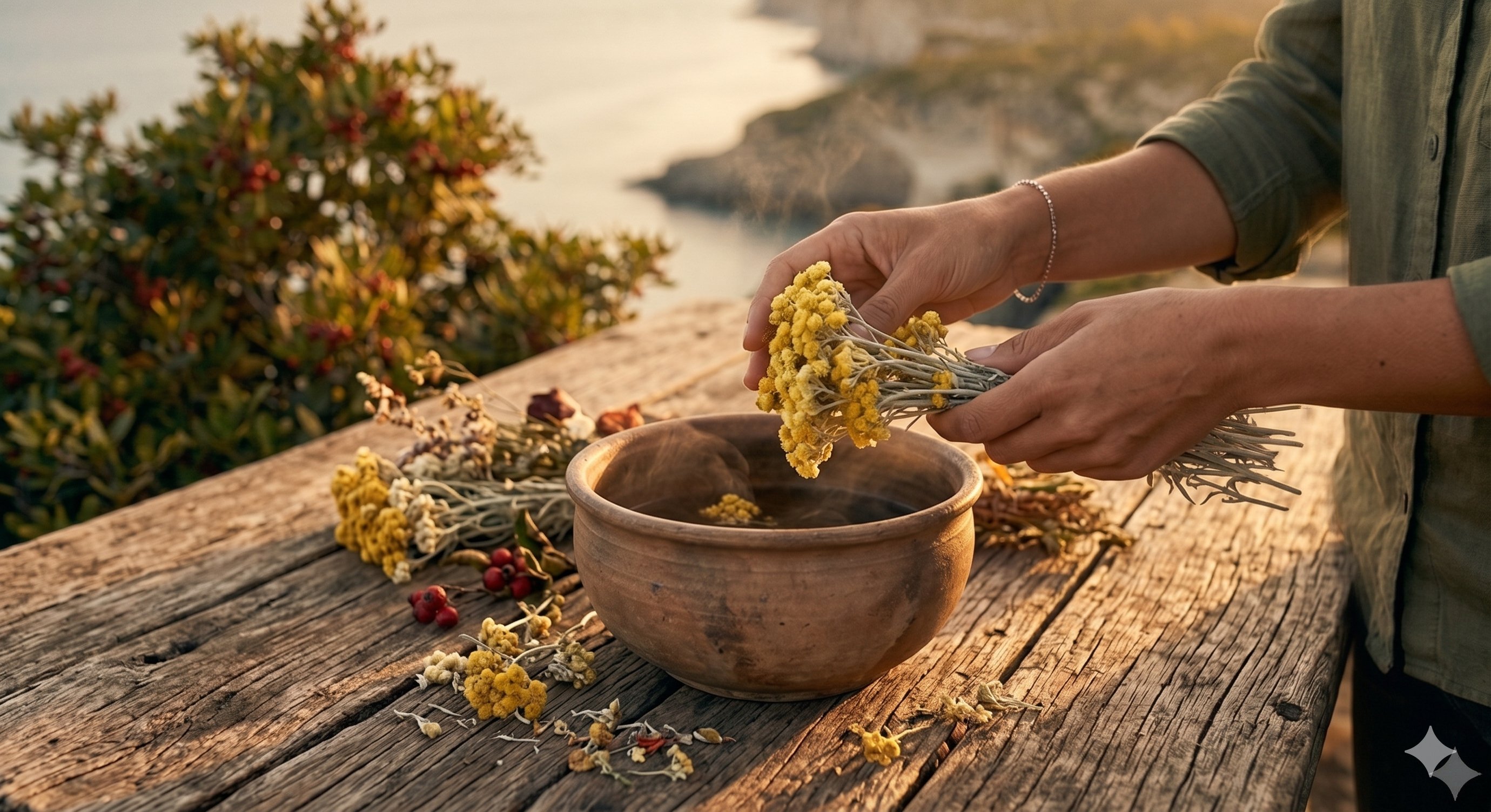Mains tenant des herbes — Avita Serena naturopathie